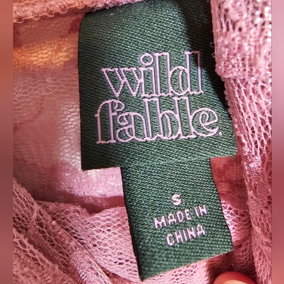 Wild Fable Pink Lace Long Sleeve Top Size Small - Picture 5 of 5
